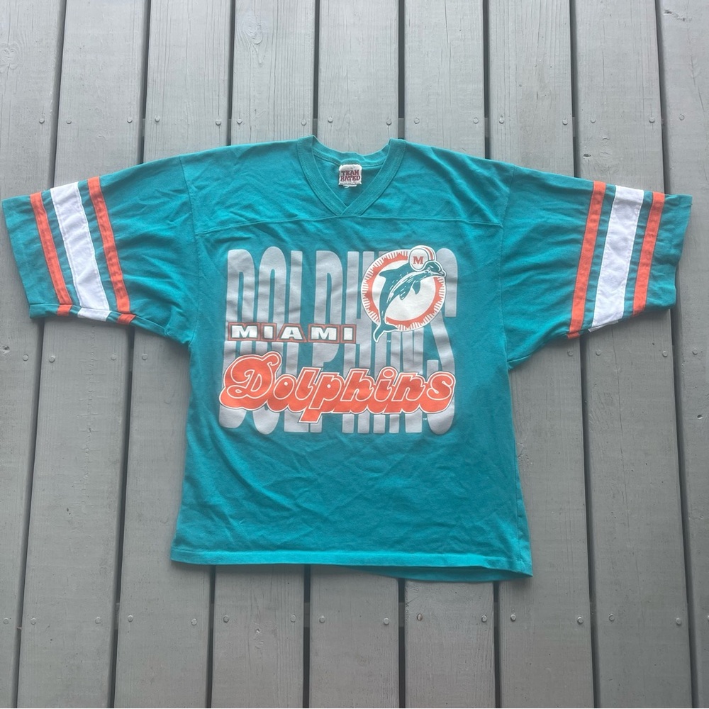 Vintage Miami Dolphins 80s 90s Team Rated Graphic Shirt Size Large Made In USA